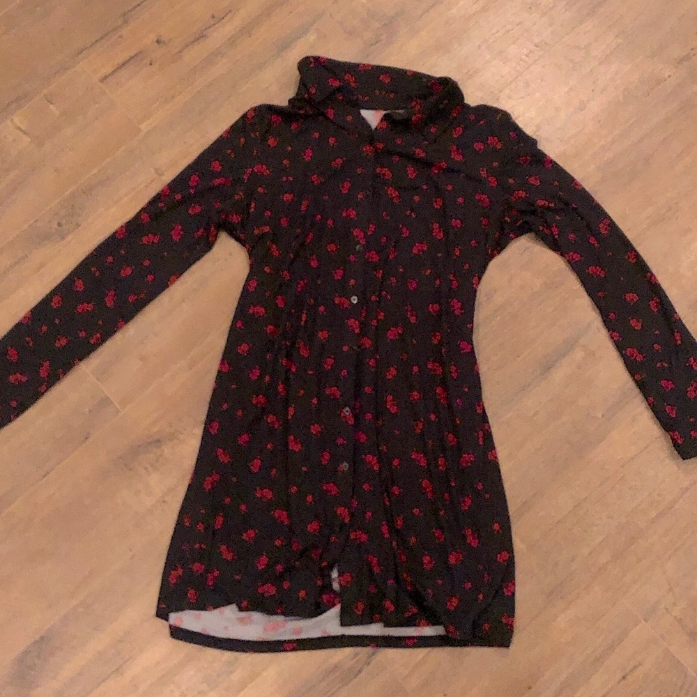 Forever 21 Women Knit dress Black And Red button down dress